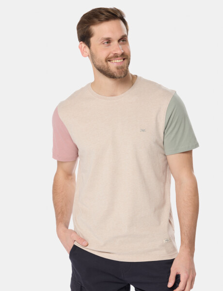 REMERA LISA COMBINADA Beige