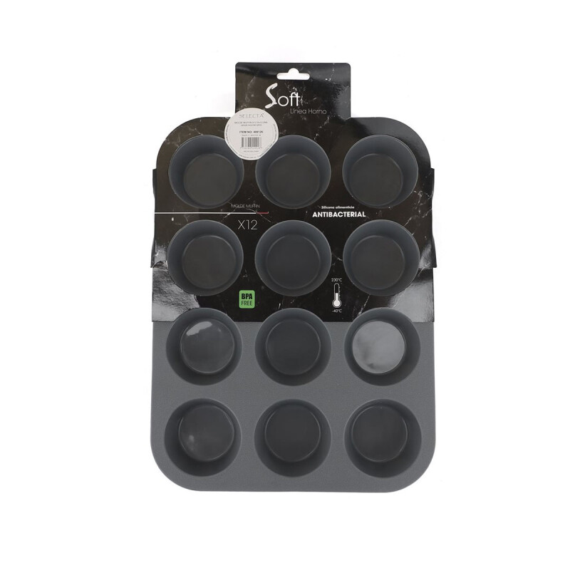 Molde muffin x12 silicona GRIS