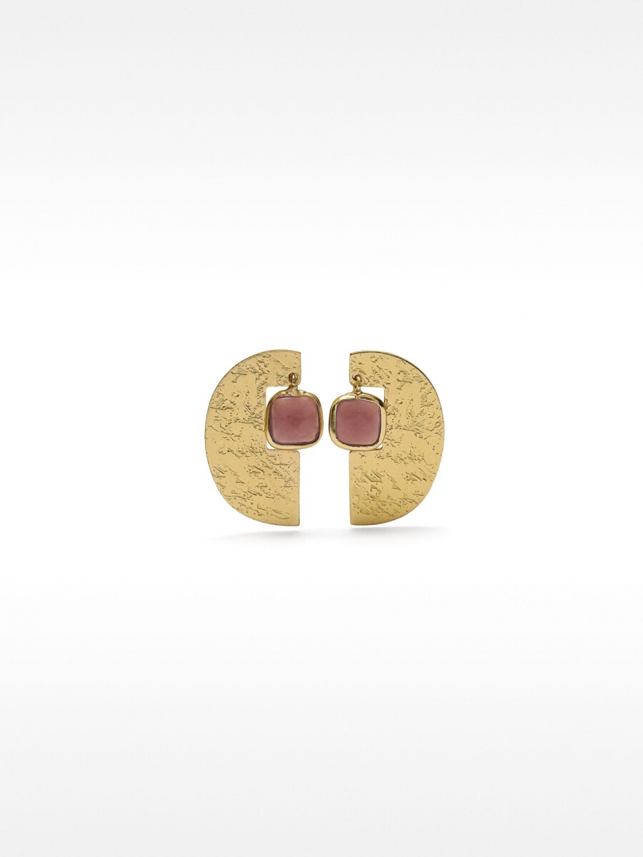 Pendientes Geométricos Con Piedra violeta