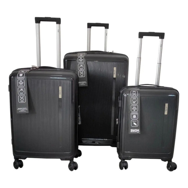 SET DE 3 VALIJAS MORE NEGRA POLIPROPILENO SET DE 3 VALIJAS MORE NEGRA POLIPROPILENO
