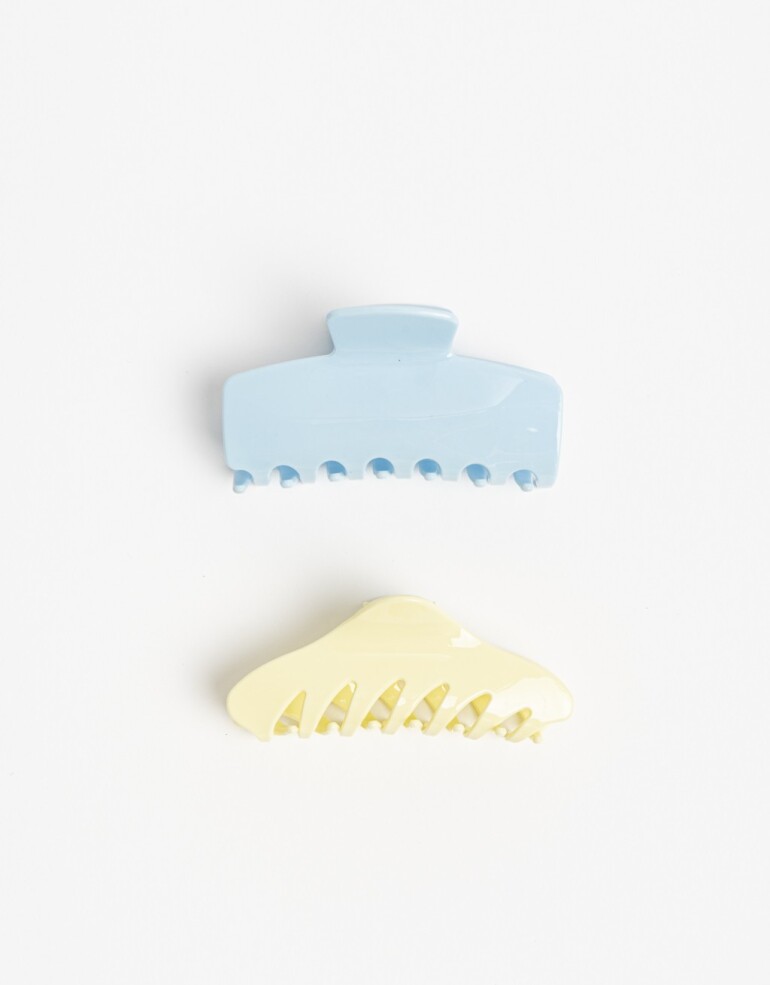 Broches Sets Acrilico Set De 2 Broches Maxi. - Combinacion Bicolor