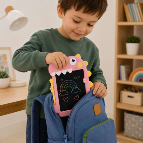 Tablet de 23cm con pantalla LCD para dibujar Dinosaurio Rosado