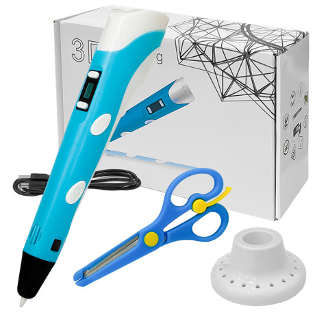 Lápiz Impresora 3d + 20 Filamentos Marcador Lapicera Azul