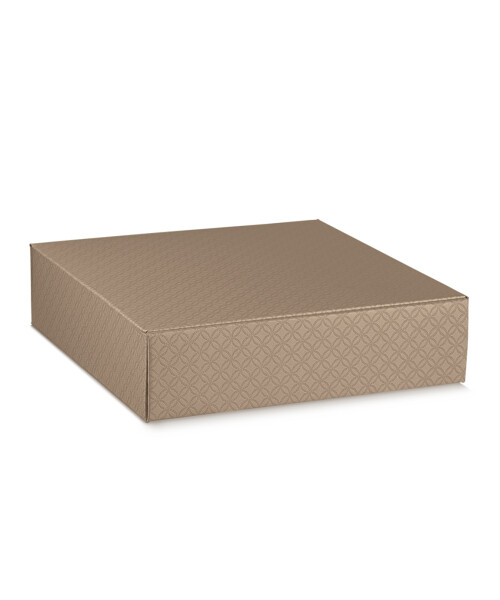 CAJA RÍGIDA 4 BOTELLAS 34X37X9 cm MATELASSE CUOIO