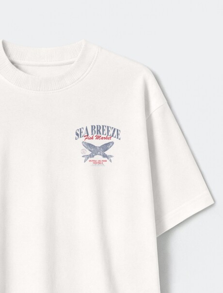 CAMISETA MANGA CORTA CON ESTAMPA - BLANCO BLANCO