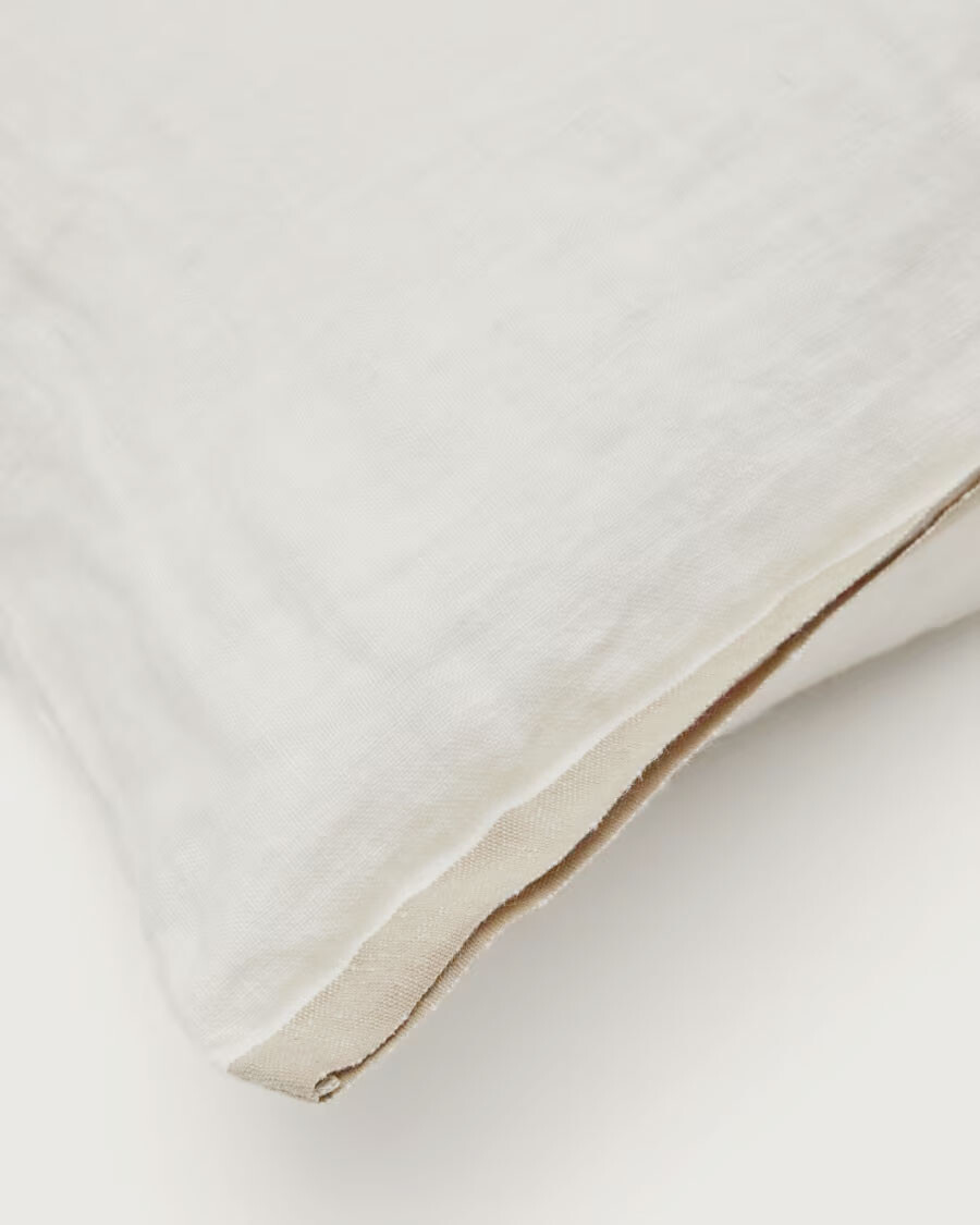 Almohadón Suerta 100% lino beige y beige 45 x 45 cm