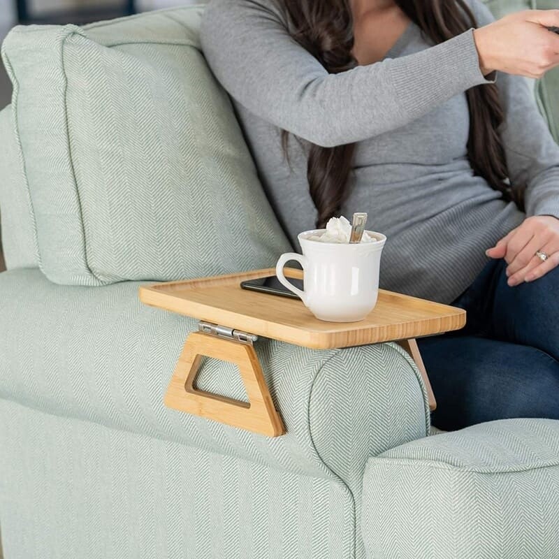 Bandeja soporte posa vasos para sillon de bambú Bandeja soporte posa vasos para sillon de bambú