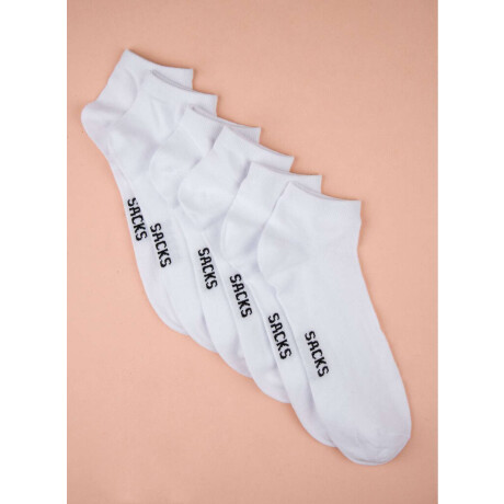 Pack x 3 medias cortas de algodón lisas Blanco