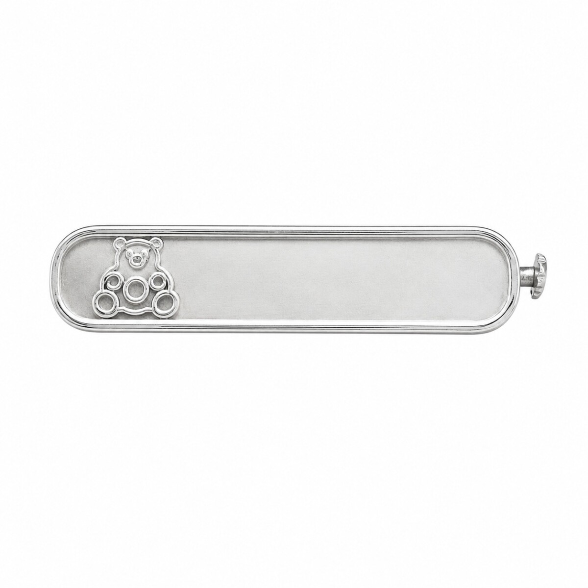 Prendedor rectangular osito - Plata 925 - PRE000056 - sinpiedra 