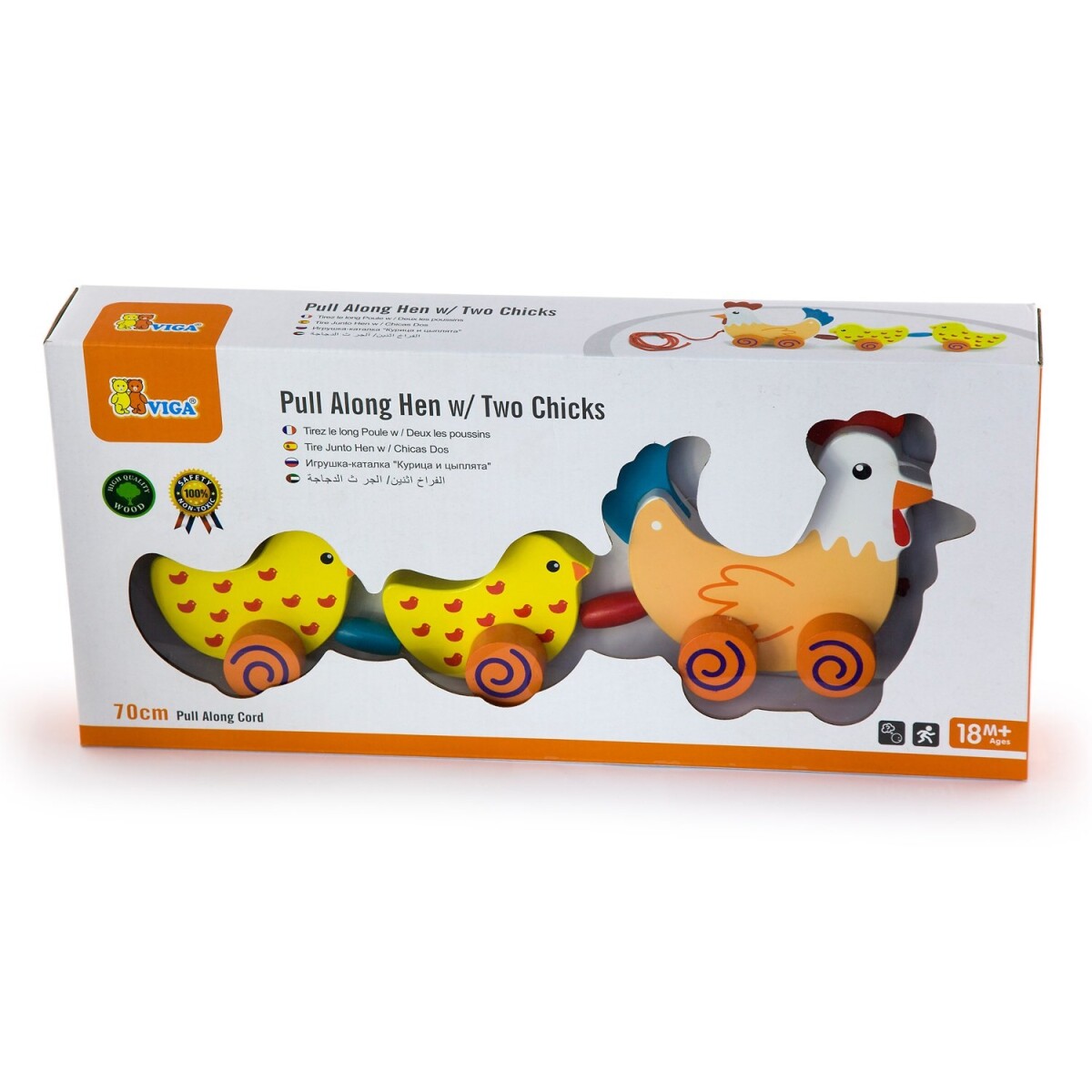 Gallina de arrastre con dos pollitos Viga 