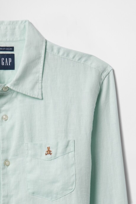 Camisa De Lino Oso Brannan Hombre Azul
