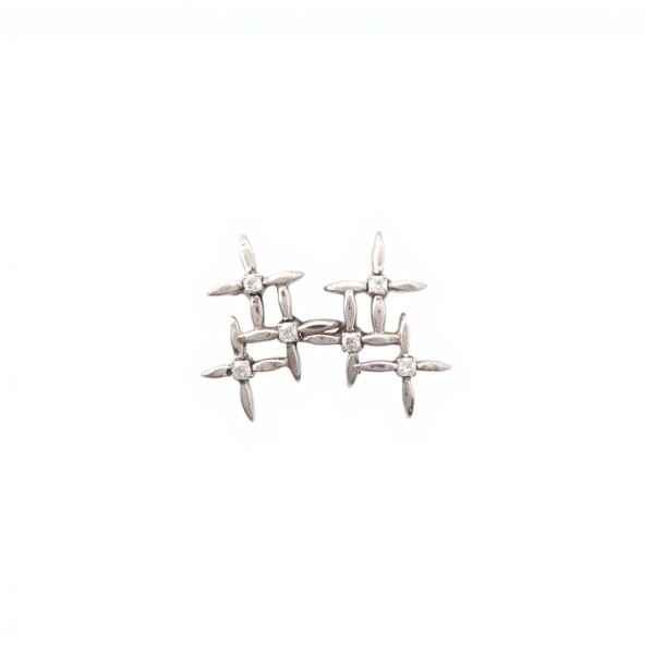Caravanas Triple-Plata 925-Piedra Zirconia-CA3064 conpiedra
