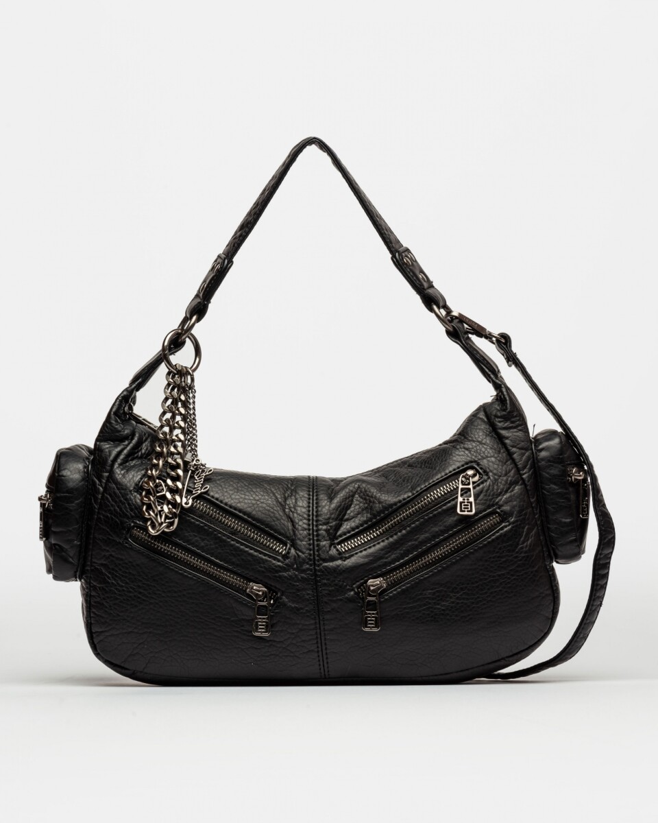 Cartera Al Hombro Gang Washed - Negro 
