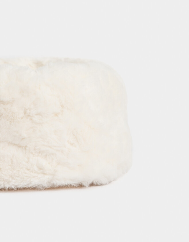 Cuellos Clasico Cuello Tejido Efecto Peluche - Blanco Crudo