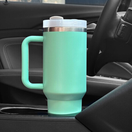 Vaso Térmico De Acero Con Asa 1200 ML Verde