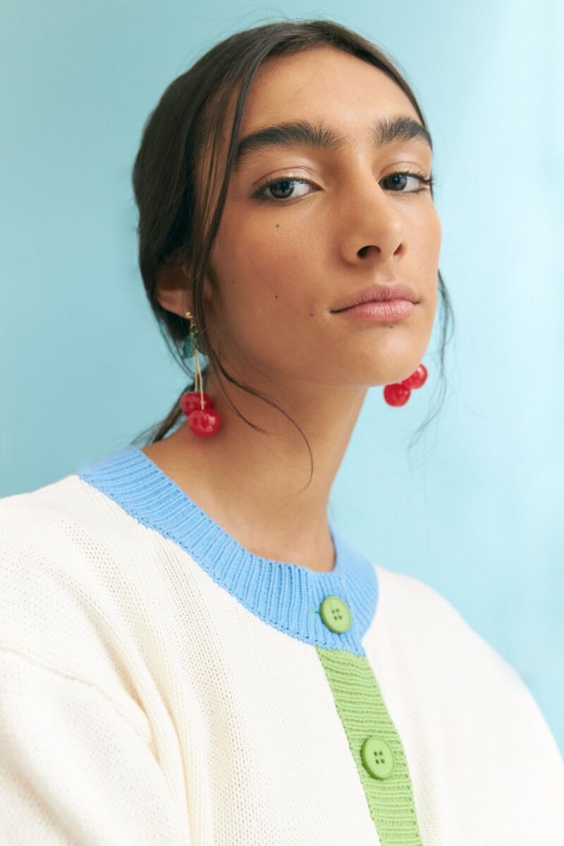 Caravanas doble cherry - rojo 