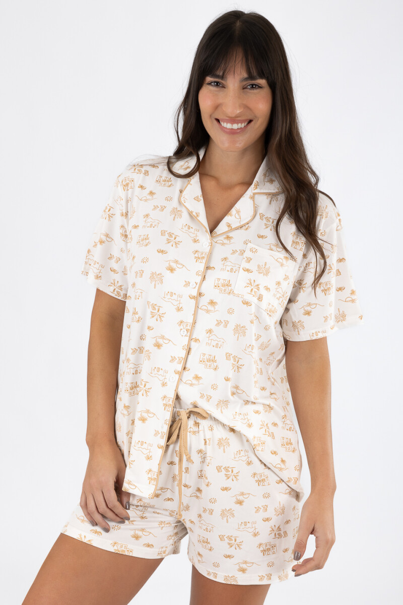 Pijama island americano - Beige 