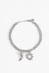 Pulsera cadena dijes acero plateado