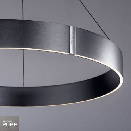 Colgante led anillo motorizado 44w 70cm a control remoto con varias funciones, gris grafito Colgante led anillo motorizado 44w 70cm a control remoto con varias funciones, gris grafito