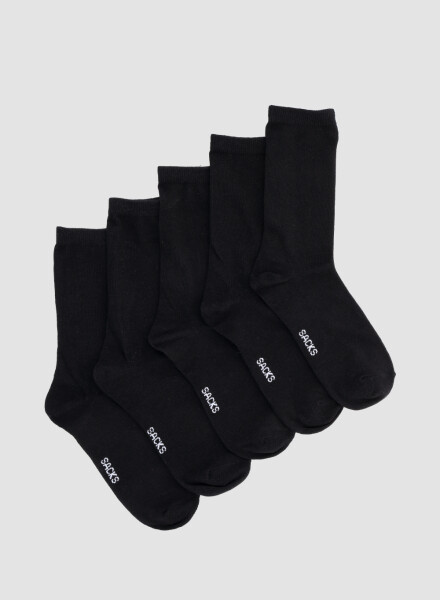 Packs de cinco medias lisas. de algodón. en varios colores s Negro