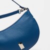 Cartera al Hombro Lua En Cuero Graneado Azul
