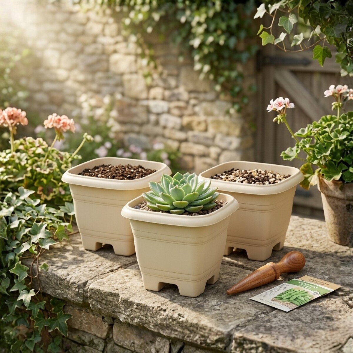 Set x3 maceta mediana cuadrada 4,3 lts - ARENA 