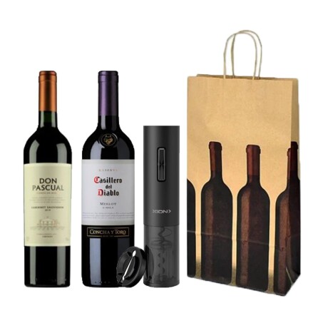 Combo Vinos Cyt C.diablo Merlot+ Don Pascual Crianza en Roble C. Sauvignon + Descorchador 001