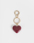 Llavero Acrilico Llavero Y Charm De Corazón - Rojo Burdeaux