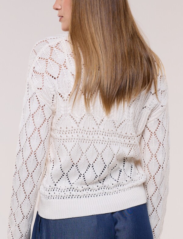 Cardigan Calado Con Botones Carey BEIGE