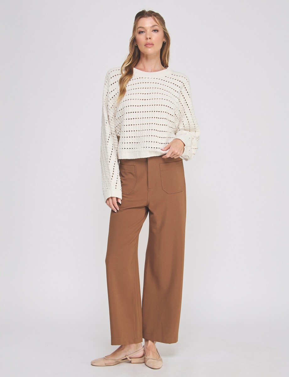 Pantalon Wide Leg - Marron 