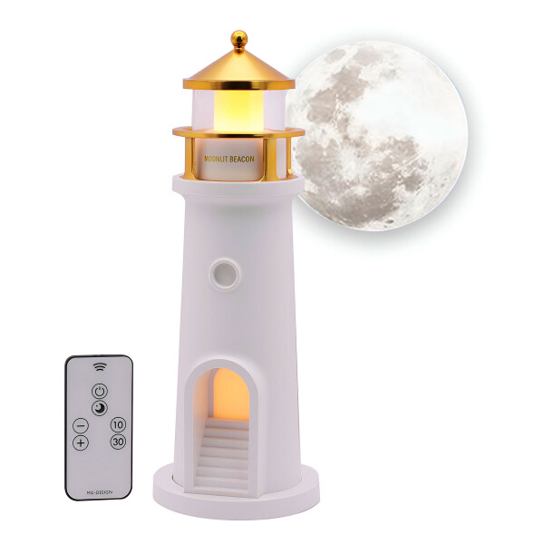 Lámpara Veladora Proyectora Faro Mesa Escritorio Usb Cálida Color Blanco
