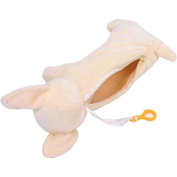 Cartuchera Escolar Peluiche Perro Infantil Con Cierre 2 en 1 Variante Color Blanco