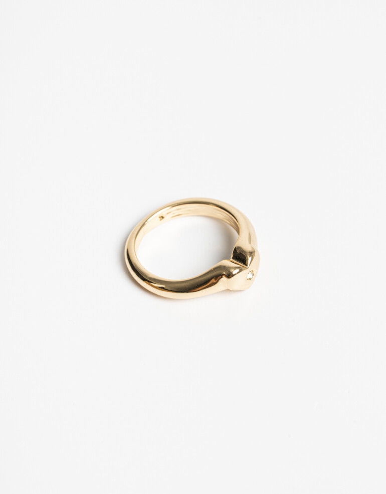 Anillos Medianos y Grandes Metal Anillo De Corazón Bañado En Oro - Dorado