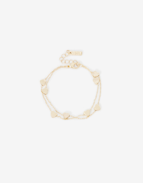 Pulseras Flexibles Special Price Pulsera Con Corazones - Dorado