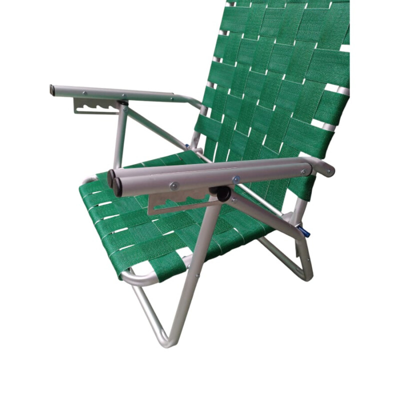 Reposera Baja Aluminio Reforzado 5 Posiciones Verde