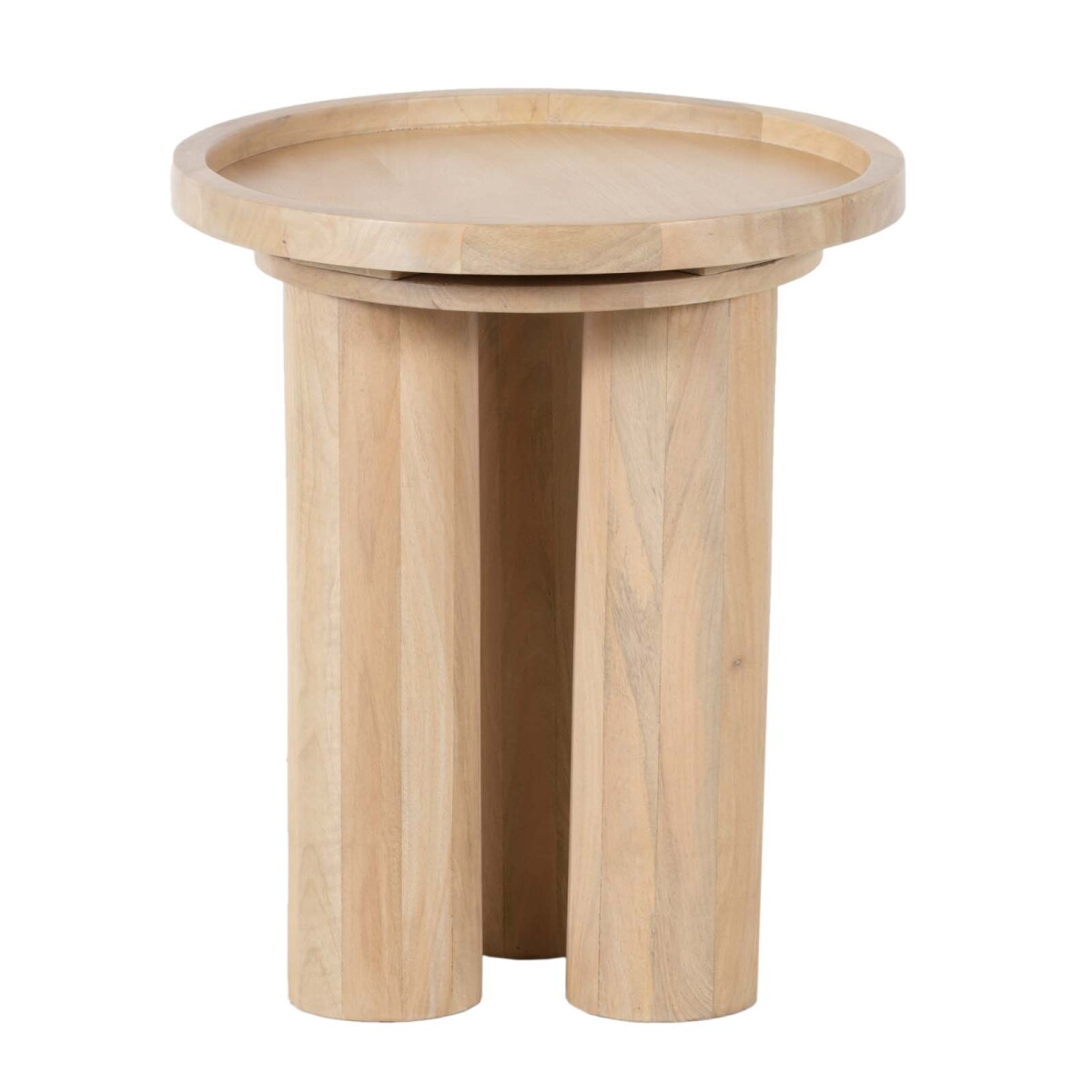 MESA AUXILIAR - MDF-Y-MADERA NATURAL-BEIGE CYLINDER NATURAL 