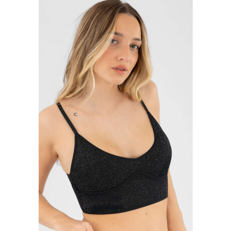 Top largo romero Negro