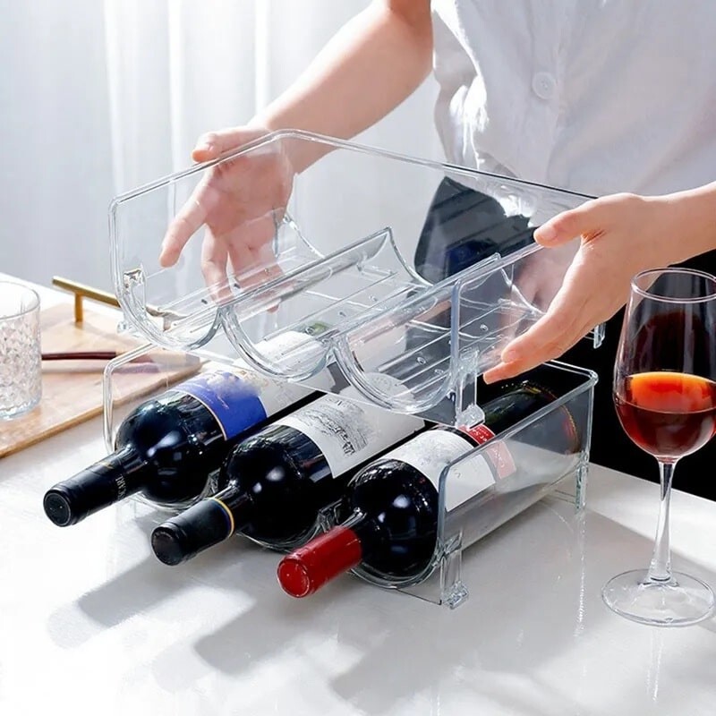 Organizador apilable para botellas de agua y vino Organizador apilable para botellas de agua y vino
