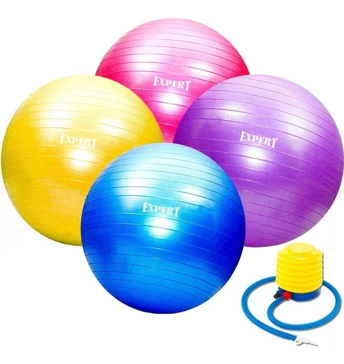 Pelota De Pilates 55cm Aerobics Fitness + Inflador - Aleatorio 
