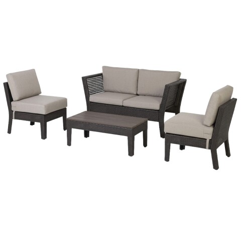 JGO JARDIN NEGRO C/ALMOHADONES 4PZAS Unica