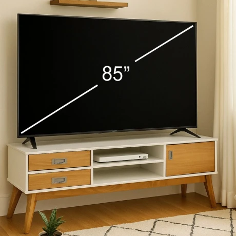Rack de tv Linea Metro Blanco/Miel
