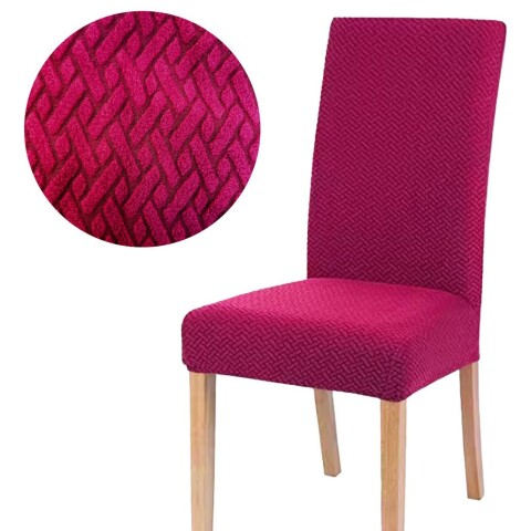 Funda Cubre Sillas Elastizado Lavable Tela Premium Textura Variante Color Bordó