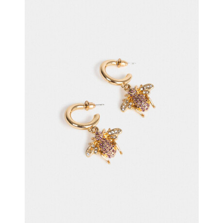 Aros Argolla Dije Abeja Dorado