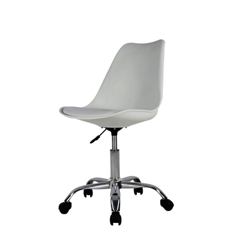 Silla Eames Lumax Para Oficina Con Ruedas Y Altura Ajustable Diseño Ergonómico Gris claro