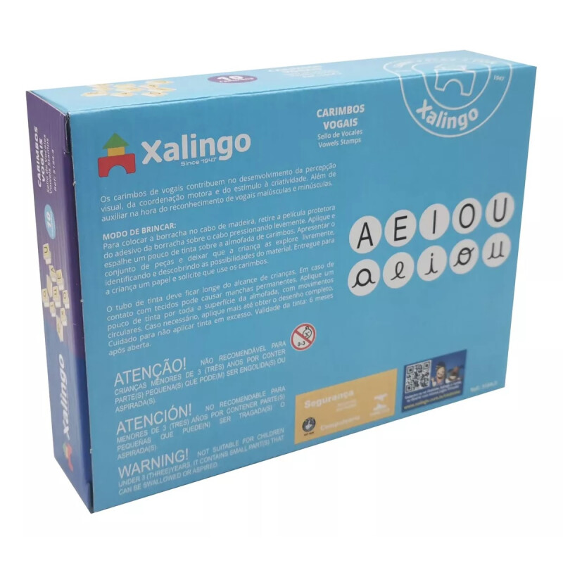 Sellos de letras vocales x10, XALINGO en caja Sellos de letras vocales x10, XALINGO en caja