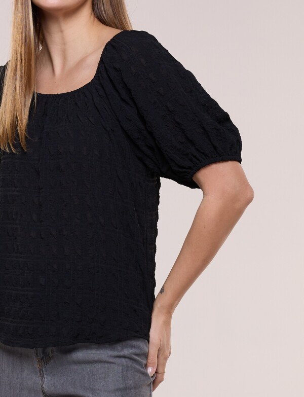 Blusa Manga Balloon NEGRO