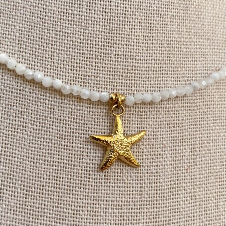 Collar ESTRELLA de MAR en acero y piedras naturales Collar ESTRELLA de MAR en acero y piedras naturales