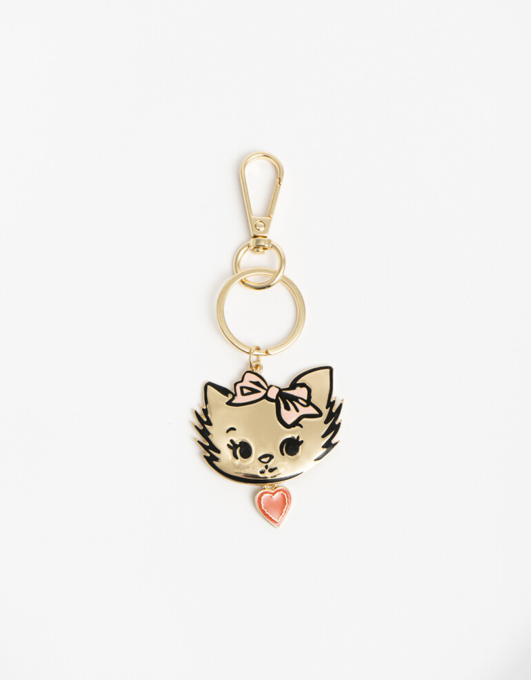 Llavero Metal Llavero Gato Vintage De Metal. - Combinacion Multicolor