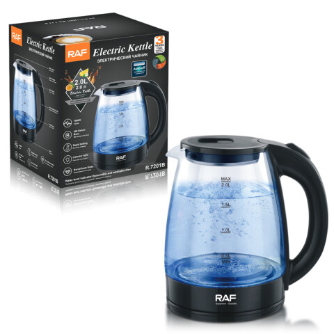 Jarra Hervidor De Agua Eléctrica En Vidrio 2 Litros 1500w R.7201 - Negro Jarra Hervidor De Agua Eléctrica En Vidrio 2 Litros 1500w R.7201 - Negro