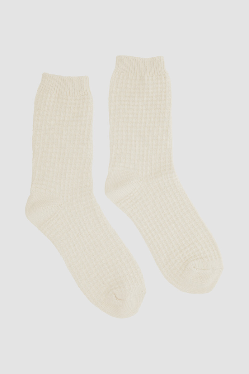 Medias waffle Marfil